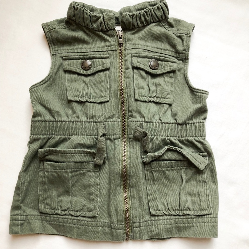 Osh Kosh Green Army field Vest with zipper